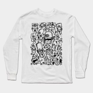 Sketchy Faces Long Sleeve T-Shirt